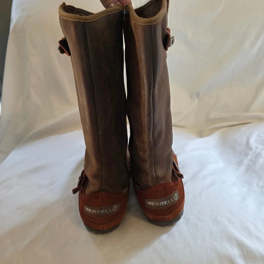 Merrell Womens Haven Autumn Cinammon Boots Size 7.5 Leather Suede Waterproof